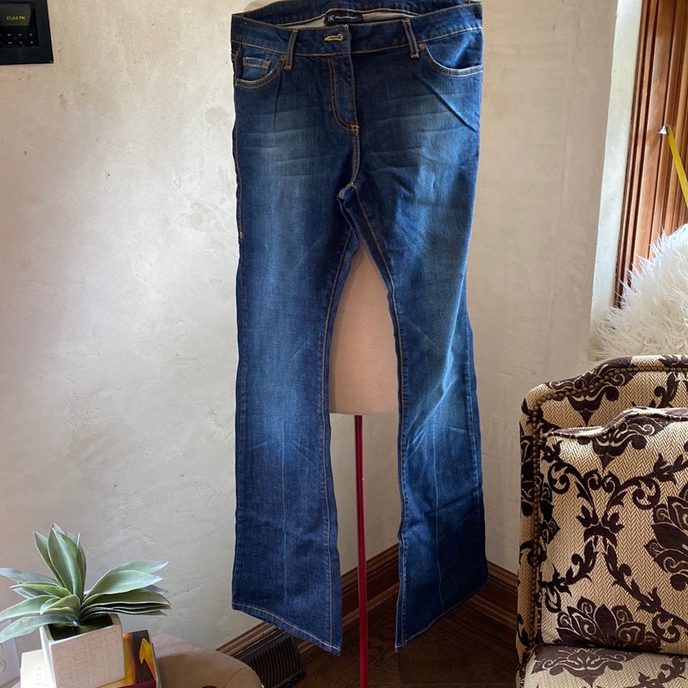 INC 12 faded darker wide leg jean Like New